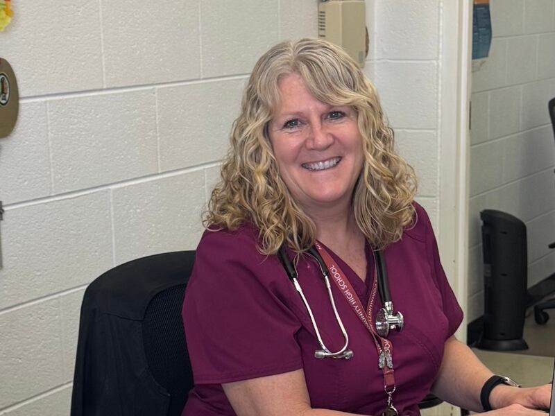Morris Community High School nurse Tracy Steffes, who was awarded an Illinois State Board of Education Special Recognition Award for her service at the school.