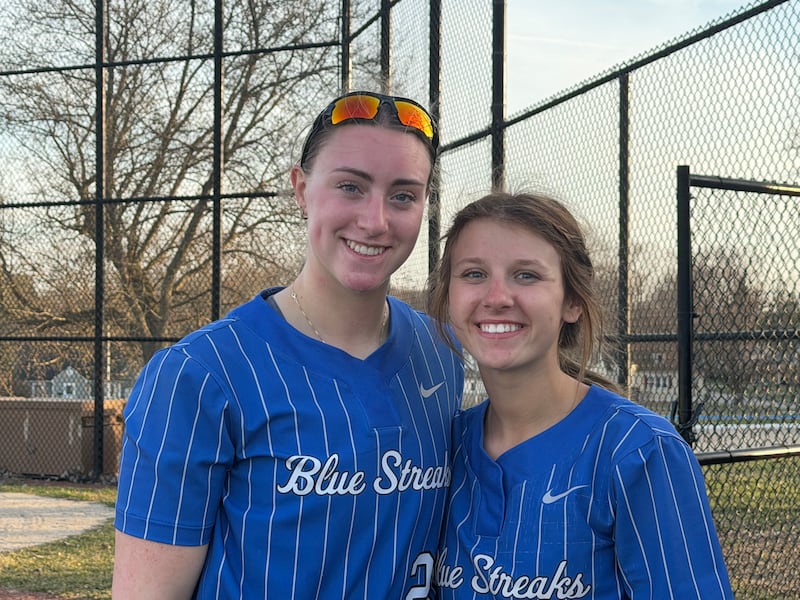 Megan Kuiper, left, and Emma Douglas, Woodstock