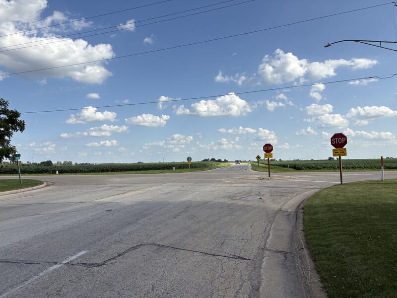 The intersection of Illinois Route 18 and East 15th Road just west of Streator city limits, where a fatal crash in 2024 and a history of accidents have prompted renewed calls for safety improvements.