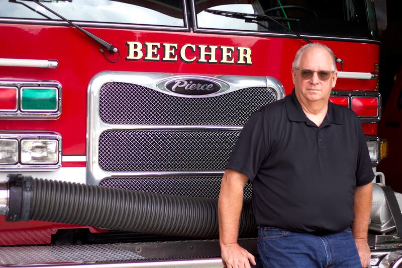 Retired Beecher Deputy Fire Chief Jerry Conner at Beecher Fire Protection District, 711 Penfield St., on Aug. 19, 2025.