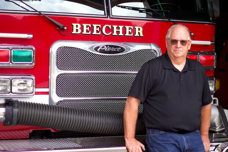Retired Beecher Deputy Fire Chief Jerry Conner at Beecher Fire Protection District, 711 Penfield St., on Aug. 19, 2025.