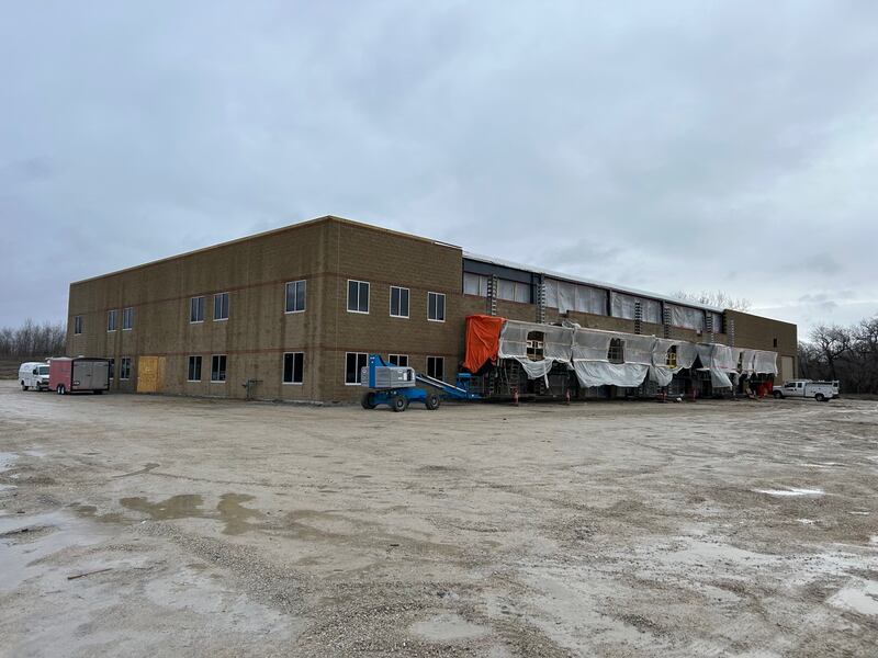 The new City of Morris Public Works Building, which is currently under construction near Ashley and Gun Club Road.