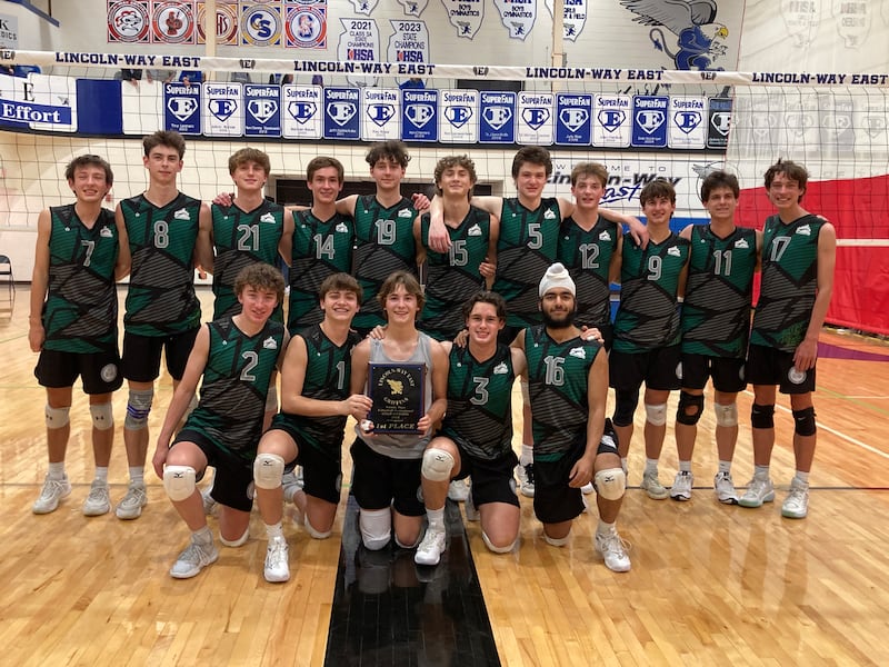 The Glenbard West boys volleyball team.