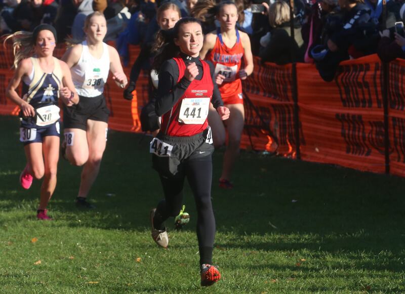 Henry-Senachwine/Midland's Daniella Bumber competes in the Class 1A Cross Country Finals on Saturday, Nov. 4, 2023 at Detweiller Park in Peoria.