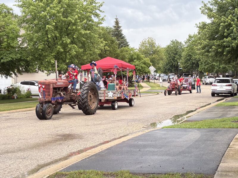 A tractor participates in the Lakemoor Fourth of July parade July 4, 2025.