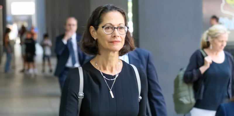 Former Commonwealth Edison CEO Anne Pramaggiore walks out of Chicago’s Dirksen Federal Courthouse on Monday, July 21, after being sentenced to two years in prison and a $750,000 fine in connection to a bribery scheme centered on former Illinois House Speaker Michael Madigan.