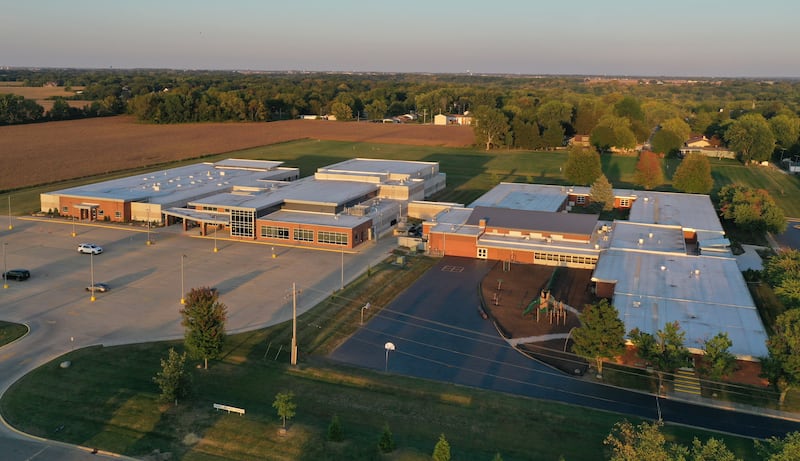 An aerial view of JFK School on Wednesday, Sept. 17, 2025 in Spring Valley.