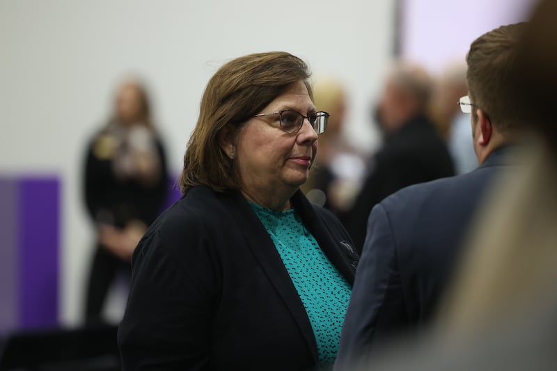 Joliet Junior College trustee Maureen Broderick attends the Joliet Junior College State of College Address on Tuesday, Oct. 8, 2024 in Joliet.