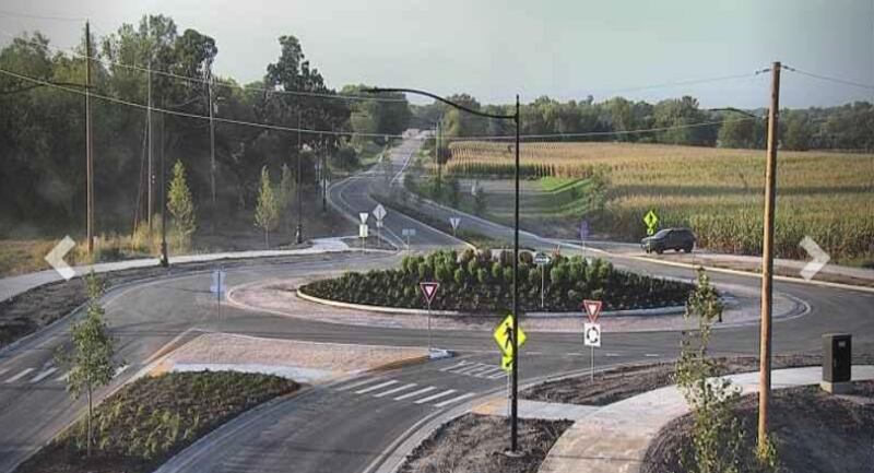 New roundabout at Darrell Road and Fisher Road