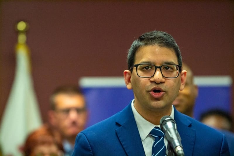 Illinois Department of Public Health Director Dr. Sameer Vohra is pictured at a news conference in Springfield in May 2023. IDPH is warning Illinoisans to take precautions against the spread of respiratory viruses as hospitalizations rise.