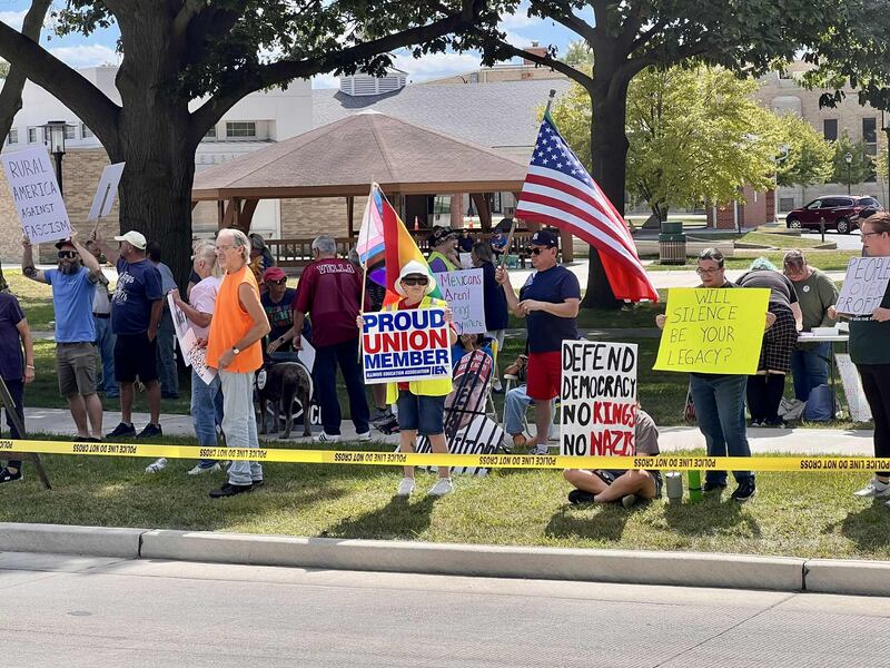 More than 200 people gathered in Sterling on Labor Day for a national “Workers over Billionaires” protest, calling attention to labor rights and income inequality.
