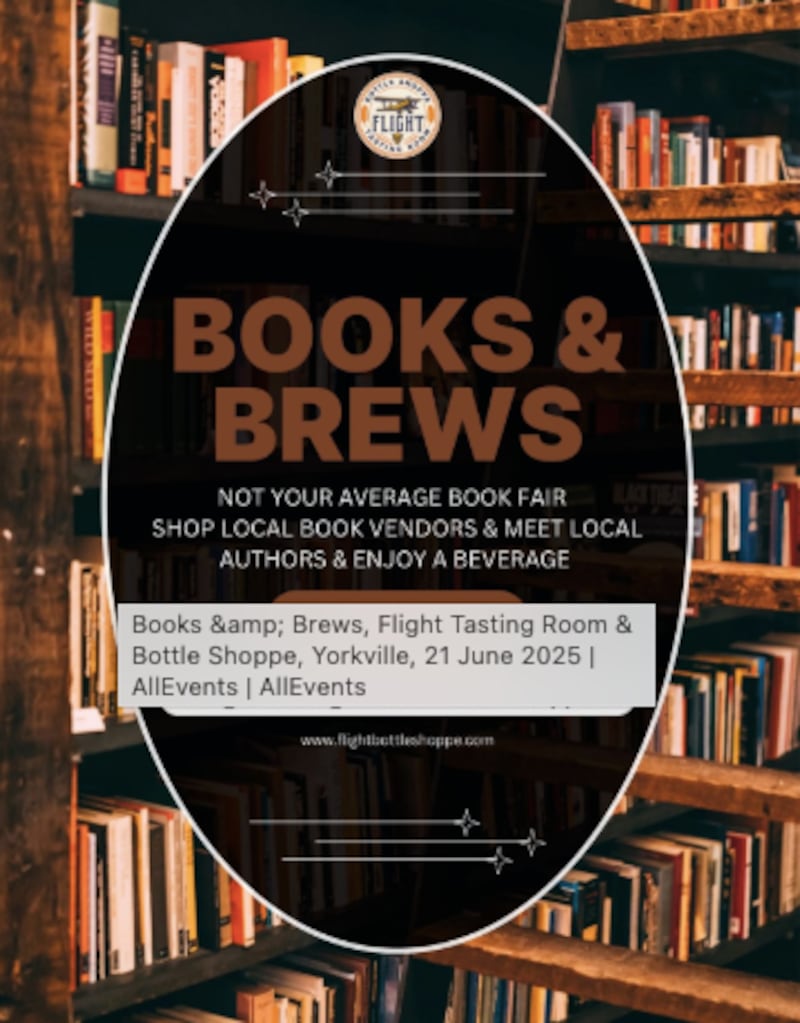 Local authors are discussing their works over some suds during Books & Brews at Flight Tasting Room and Bottle Shoppe in Yorkville.