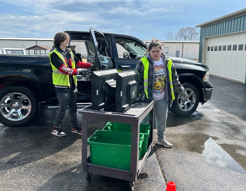 Volunteers unload electronics during one of the Ogle County Solid Waste Department's recycling events in Oregon. The next electronic recycling event is Friday, June 27,  in Oregon.