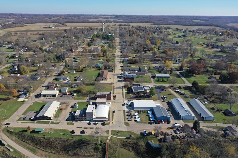 An aerial view on Thursday, Nov. 7, 2024 of the village of Hennepin.