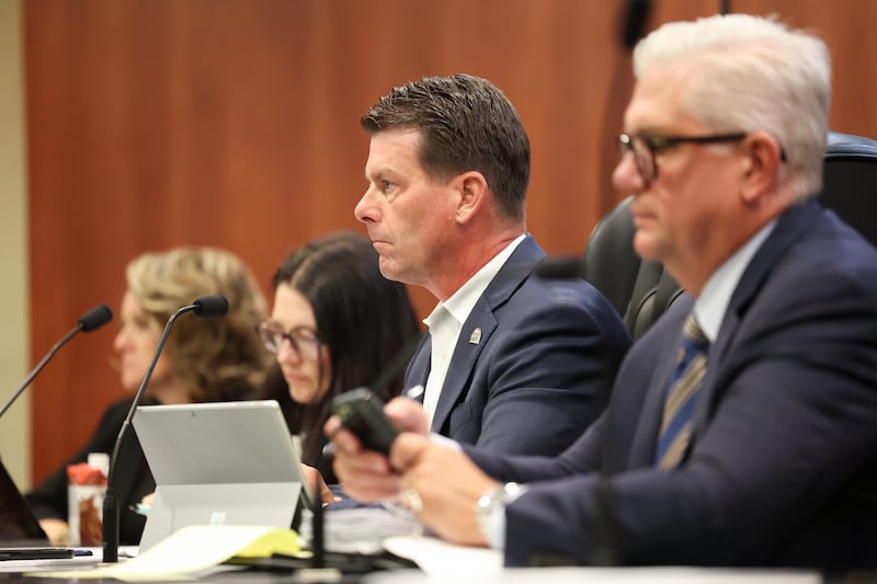 Kankakee Mayor Chris Curtis listens to public comment during the Kankakee City Council meeting on Monday, Sept. 15, 2025.