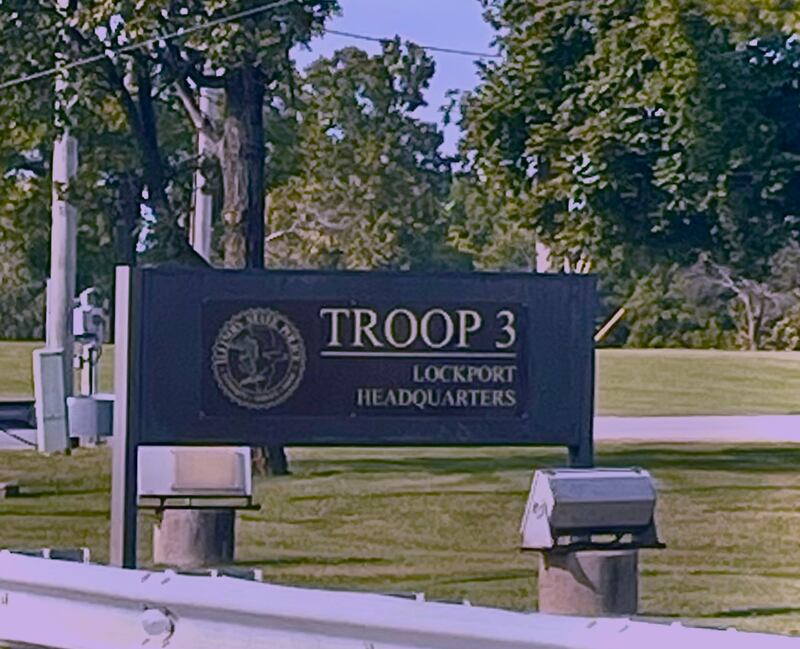 Sign outside the Illinois State Police Troop 3 headquarters along Illinois Route 53 in Lockport on Sept. 9, 2025.