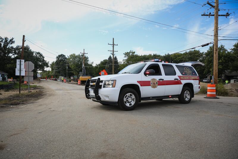 A gas line was ruptured in Nunda Township on Wednesday, Sept. 21, 2022 and prompted officials to close a portion of Nish Road.