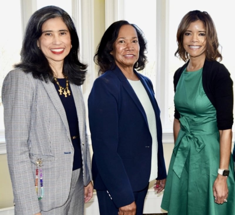 Iliana Mora (from left), Dr. Muriel Adams, Lorraine Hocker