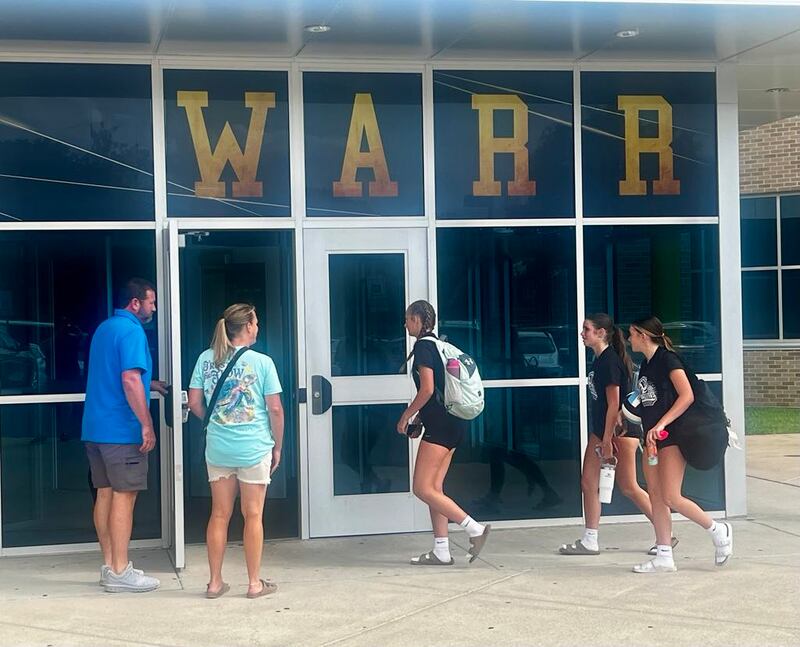 Students and parents attend a sporting event at Sterling's Challand Middle School on July 24, 2025. With the new school year starting in mid-August, families are reminded to complete registration soon.