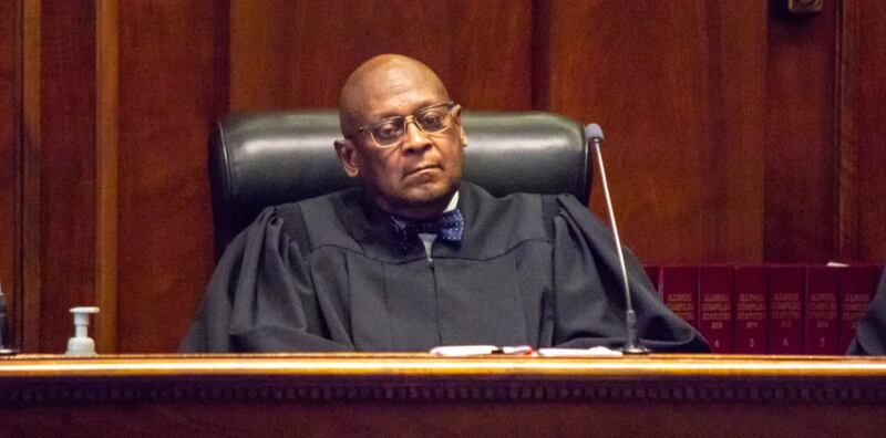 Justice P. Scott Neville is pictured during the 2022 swearing-in ceremony of Chief Justice Mary Jane Theis
