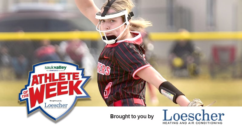 Erie-Prophetstown's Wynn Renkes is the Sauk Valley Athlete of the Week, presented by Loescher Heating and Air Conditioning. She struck out 15 and walked none in a 7-1 complete-game win against Rock Falls.