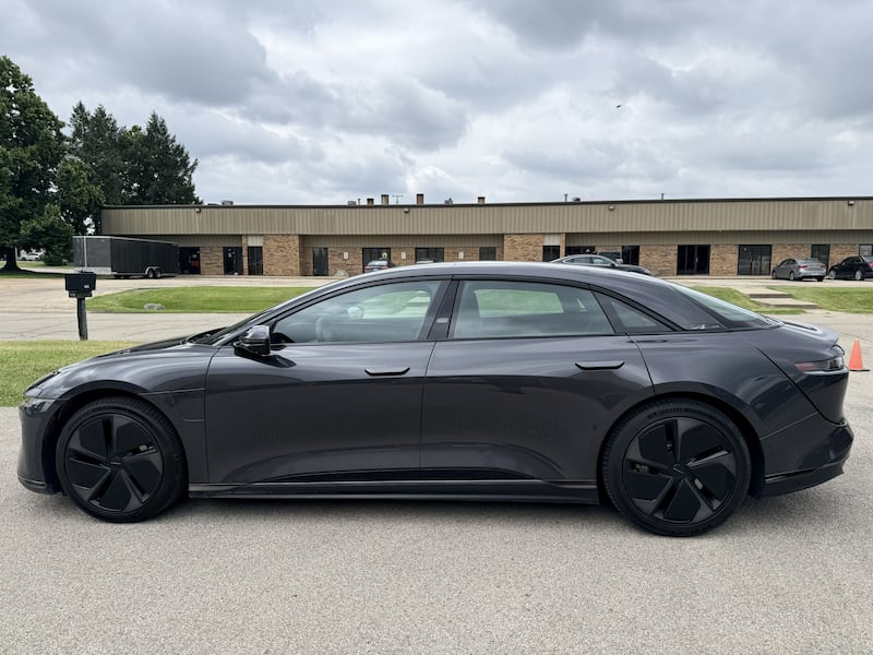 The 2026 Lucid Air Grand Touring sedan is a contemporary RV with distinct style inside and outside.