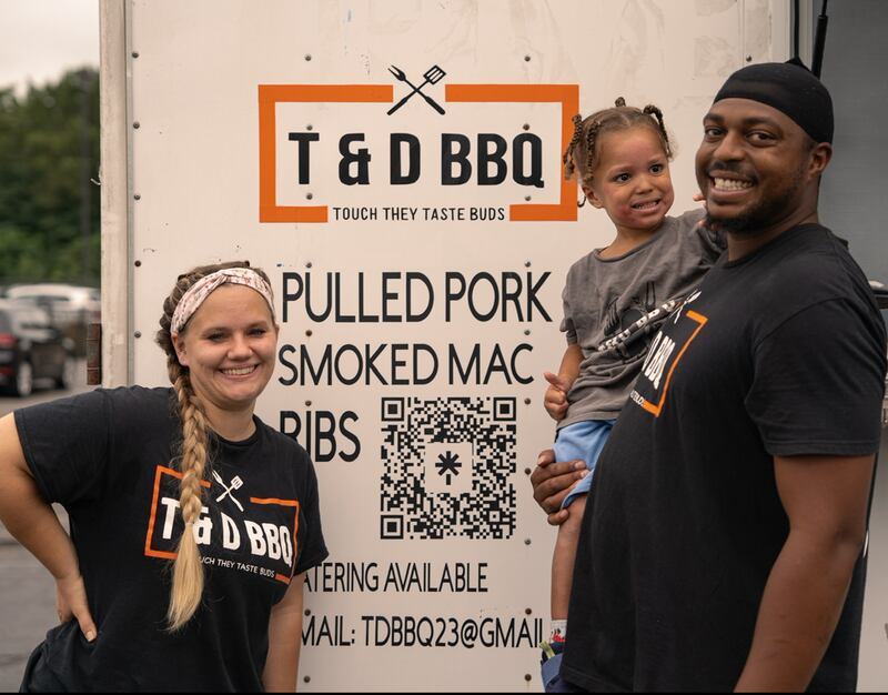 Courtney and Dantrion Dodd own T&D BBQ.