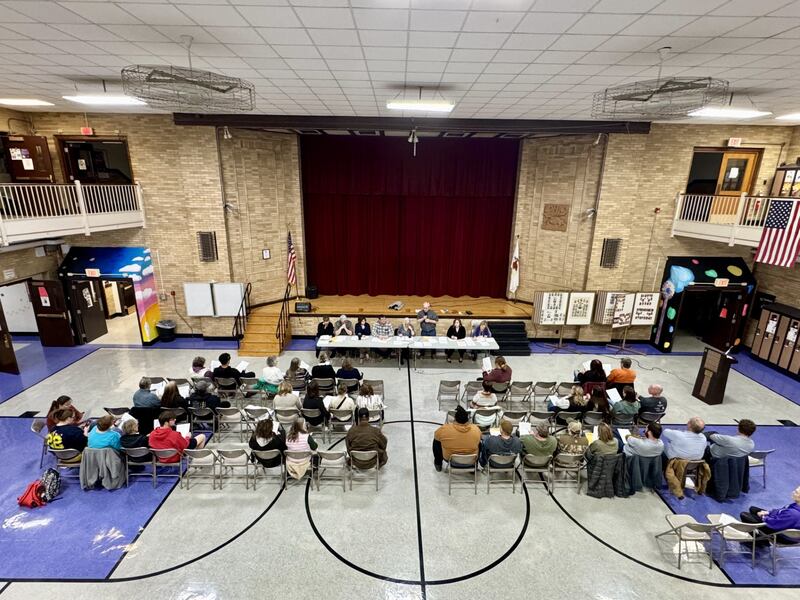 About 40 residents, staff and teachers met at Ohio Community High School’s auditorium for a question and answer deactivation hearing.