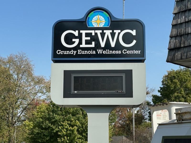 The new sign is up for the Grundy Eunoia Wellness Center, celebrating a ribbon cutting with tours from 4 to 7 p.m. Thursday, Oct. 17, 2024. Counseling services will begin in January.