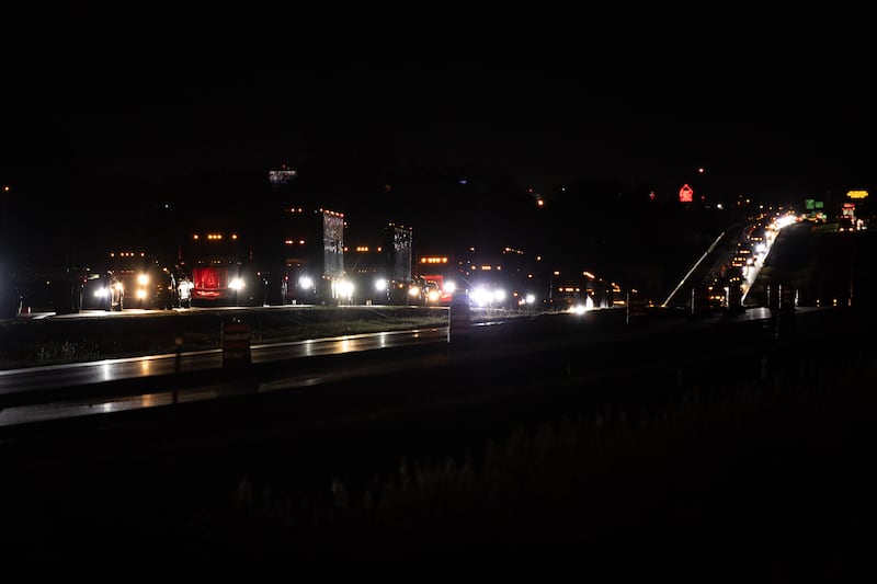 Vehicles pile up on interstate 80 on Sunday, May 4, 2025 in Spring Valley.