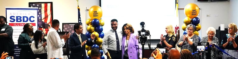 The ribbon cutting for the opening of the nation's first entrepreneurship center located within a jail, officially launched from the Kane County Sheriff's Office as an independent initiative.