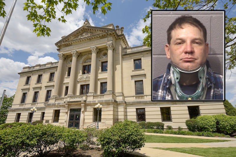 Matthew P. Morris, 39, has been charged with residential burglary, a Class 4 felony, according to records filed in the DeKalb County Courthouse on March 9. (Inset photo provided by DeKalb County Jail)