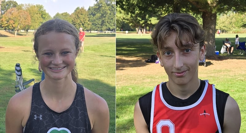 Seneca senior Lily Mueller and Ottawa freshman Connor Medina ran to titles at Saturday's La Salle County Invitational cross country meet at The Eastwood Golf Course in Streator.