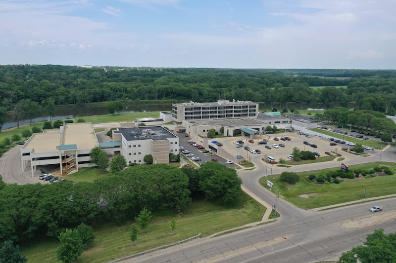 An aerial view of OSF St. Elizabeth Hospital on Thursday, June 13, 2024 in Ottawa.