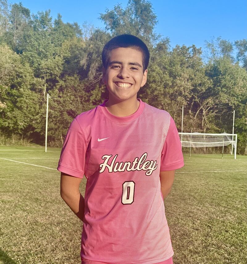 Huntley's Christian Cuellar recorded seven saves off the bench as the Red Raiders shut out Dundee-Crown 1-0 on Thursday. Cuellar replaced injured starter Ethan Knaus.