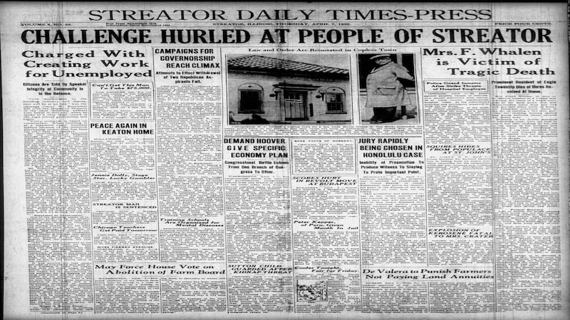 Historical covers for April 7: Challenge hurled at the people of Streator