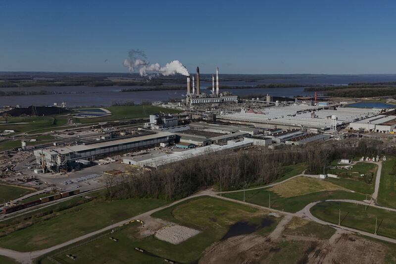 The Warrick Power Plant operates Tuesday, April 8, 2025, in Newburgh, Ind. (AP Photo/Joshua A. Bickel)