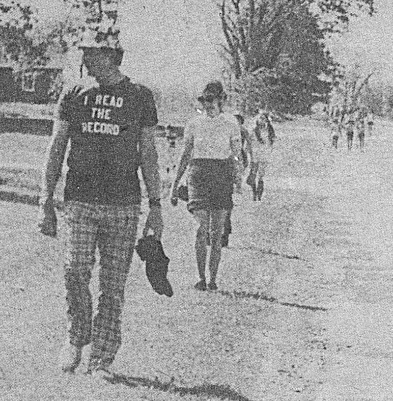 (File photo)1975: Yorkville High School Athletic Director Gordon Campbell leads this group of participants who joined the walkathon to raise funds for community tennis courts in Yorkville.