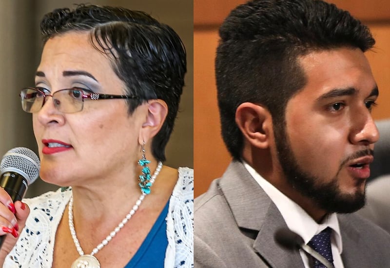 Joliet Township Supervisor Alicia Morales (left) and Joliet City Council member Cesar Guerrero. Working Families Will County, which is chaired by a Democratic state senator, endorsed Morales for the township supervisor election on April 1, 2025. Morales is running as a write-in candidate after a Democratic caucus chose Guerrero as the Democratic Party candidate for township supervisor.