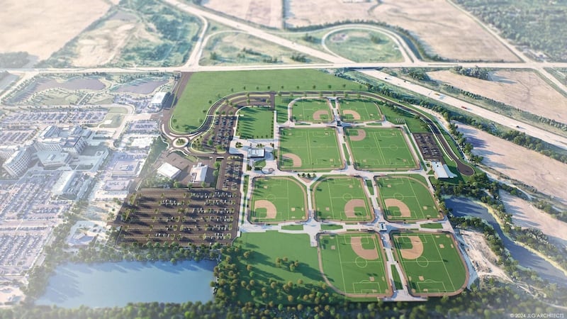 The Wintrust New Lenox Crossroads Sports Complex of New Lenox sits at the crossroads of Interstate 355 and Illinois Route 6 and near Interstates 80, 55, and 57 and directly across the street from Silver Cross Hospital, which is actually one of the sponsors.