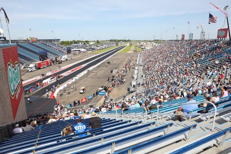 Race fans pack the stands for NHRA’s Gerber Collision and Glass Route 66 Nationals at Route 66 Raceway on Sunday, May 19, 2024 in Joliet.