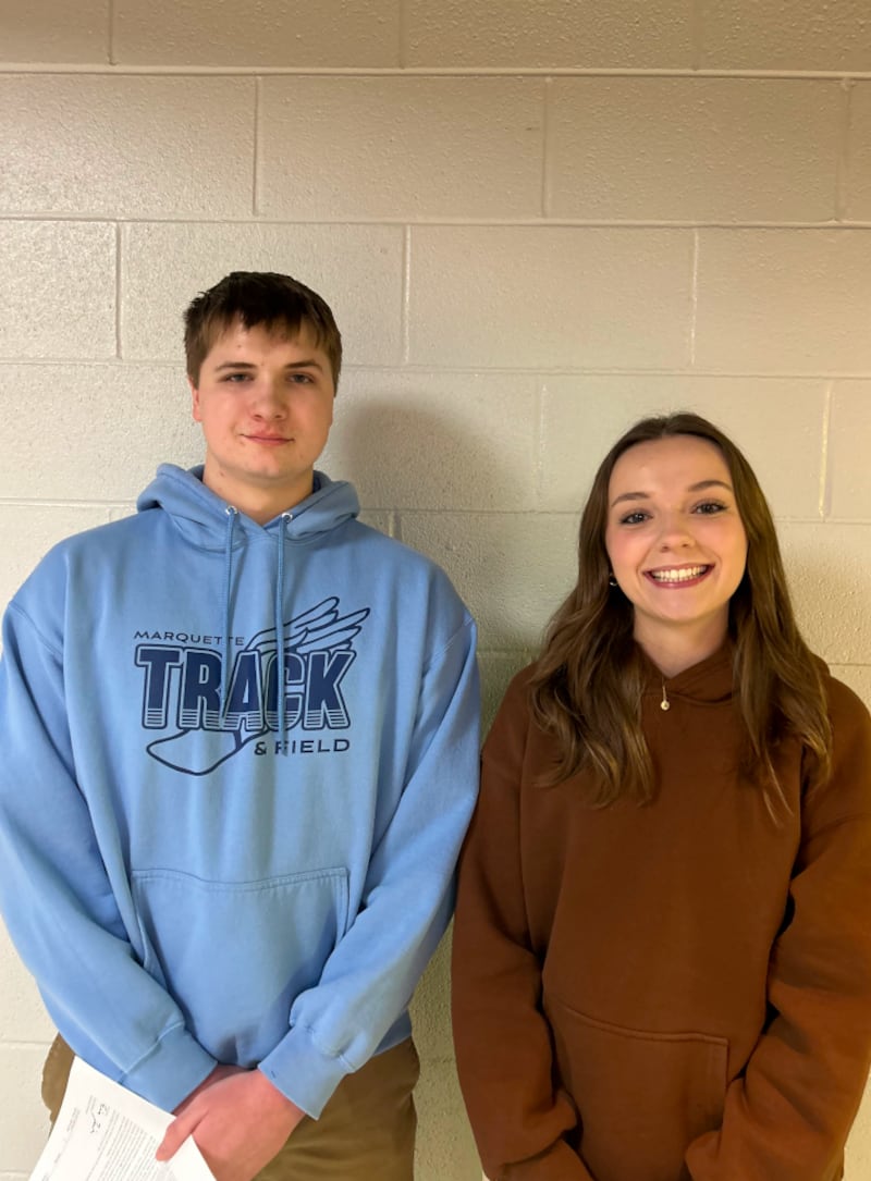Jake Siena and Ava Offerman, students at Marquette Academy, have been named Illinois State Scholars.
