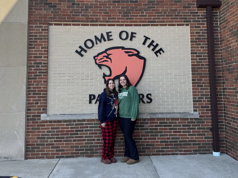 Gardner-South Wilmington seniors Britney Fatlan and Madison Wright, both Youth Philanthropy students who help keep the Student Assistance Fund going.