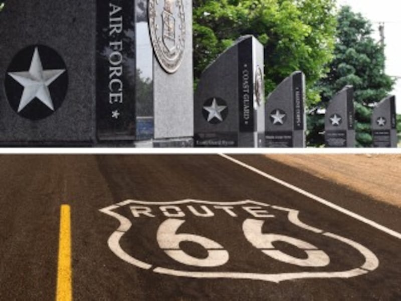The new Route 66 stop in Romeoville will be located at the corner of Illinois Route 53 and Montrose Drive in conjunction with the adjacent park space. The existing Veterans Memorial will be relocated to
a larger area by Village Hall.