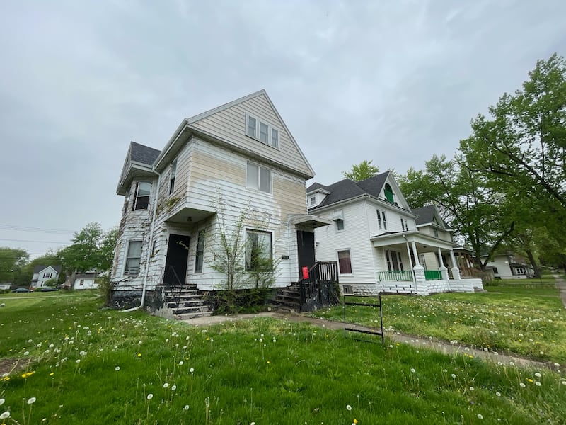 The property at 427-31 S. Chicago Avenue in Kankakee, as seen on April 25, 2026, was sold by the Kankakee Regional Land Bank Authority that week.