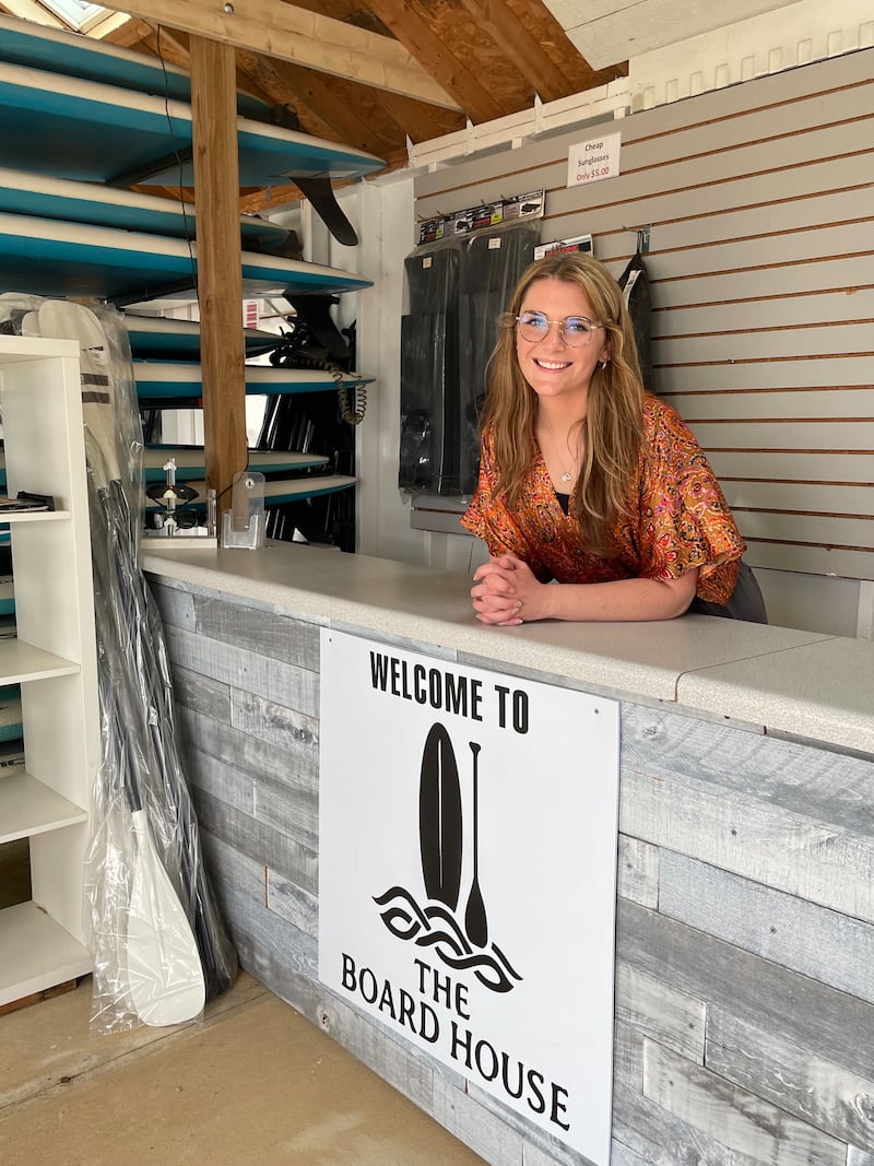 Formerly an employee at The Board House, 24-year-old McKenna Dunn is now co-owner of the paddleboard rental and lessons business at Three Oaks Recreation Area, 5517 Route 14, Crystal Lake.