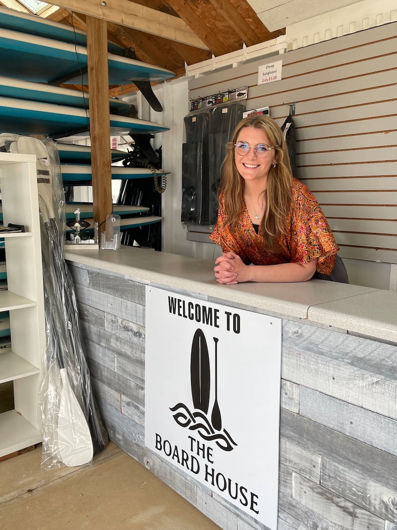 Formerly an employee at The Board House, 24-year-old McKenna Dunn is now co-owner of the paddleboard rental and lessons business at Three Oaks Recreation Area, 5517 Route 14, Crystal Lake.