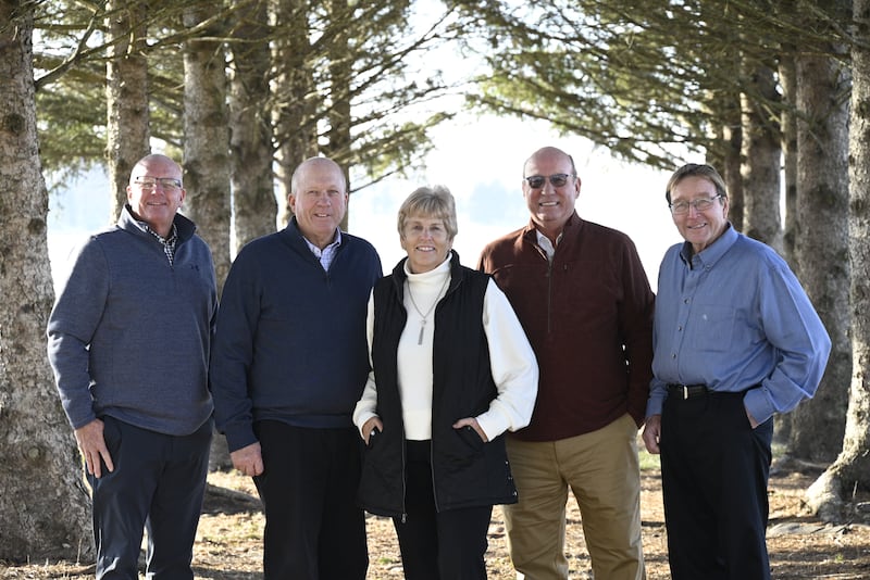 Prairie Farmer magazine's 2026 Master Farmers from left to right: Steve Hettinger, Philo; Mike and Lynn Martz, Maple Park; Doug Winter, Mill Shoals; and Mike Pratt, Dixon.