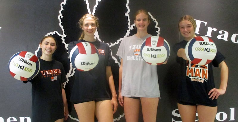 Wheaton Warrenville South seniors Kayla Paige (left), Zoe Dragas, Katie Dragas, Allie Coyne. Paige, Katie Dragas and Coyne are captains.