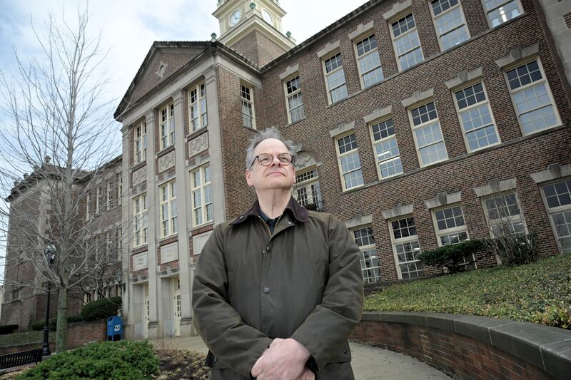 Jim Burket was elected as the new Glen Ellyn Village President and poses in town on Wednesday, April 2, 2025.